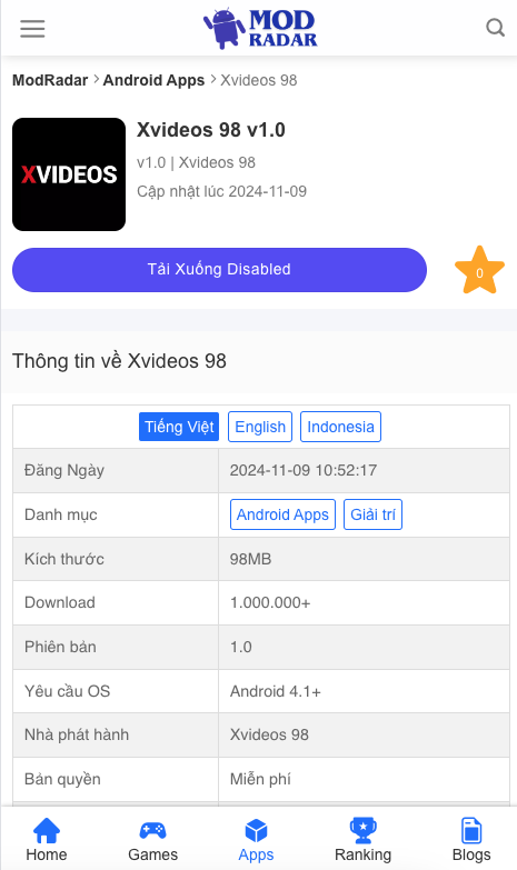 Tải xuống ứng dụng Xvideos